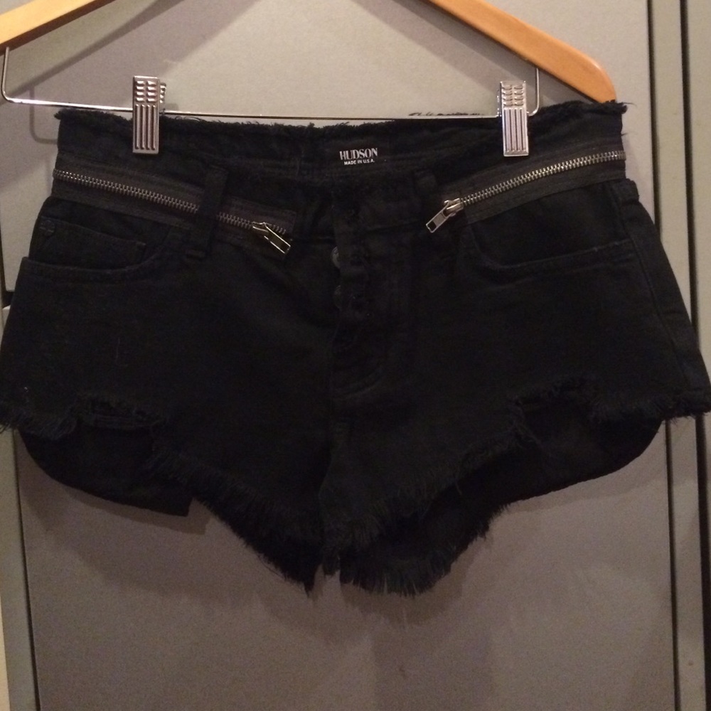 Hudson Jeans Black Rebel cut-off Shorts
